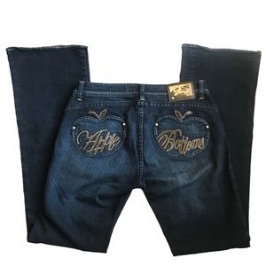Apple Bottoms Y2K Dark Wash Flare Leg Jeans. Size 7/8.